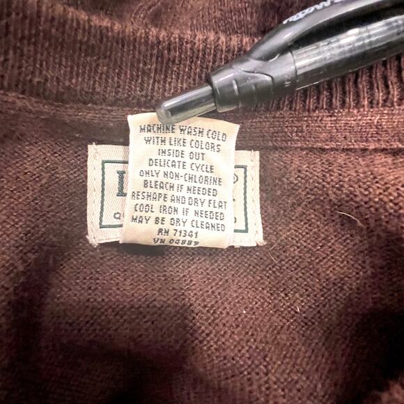 LL Bean Sweater Men's L-REG Cashmere Cotton Cozy Fall/Winter Chocolate Brown - Picture 5 of 7